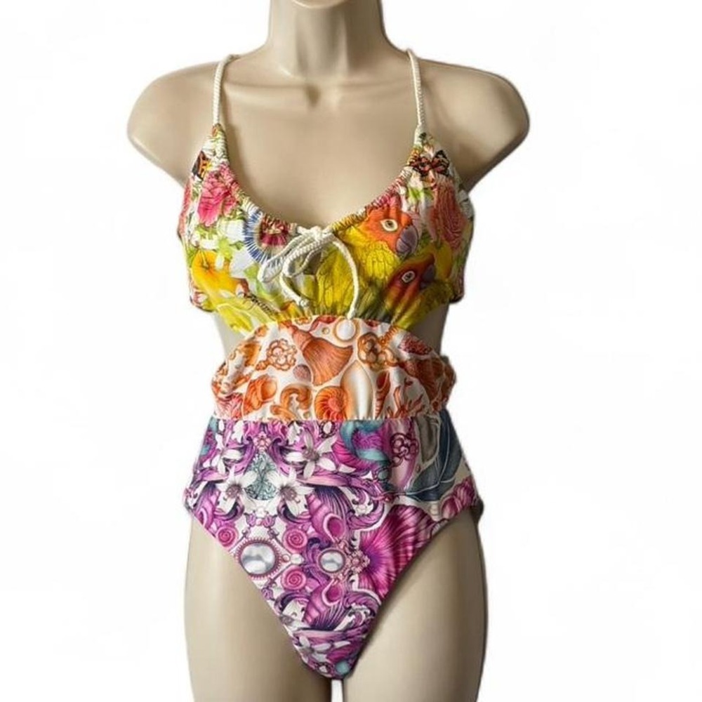Anthropologie Celandine X Emily Carter Colorful Floral Print One Piece Swimsuit‎
